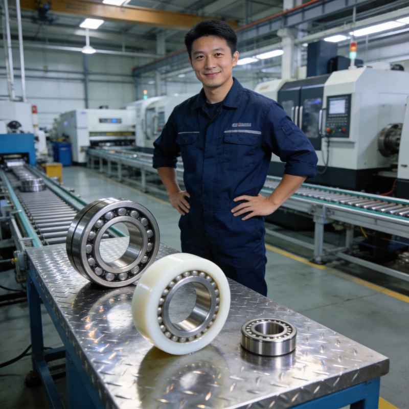 jimeng-2026-02-04-5771-生成全陶瓷轴承和干膜润滑两件真实物料放在高端工厂的工作台上,员工摆出自信的姿态。....jpg jimeng-2026-02-04-5771-生成全陶瓷轴承和干膜润滑两件真实物料放在高端工厂的工作台上,员工摆出自信的姿态。....jpg